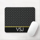 Recherche de pois noir blanc tapis souris Initiales