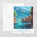 Recherche de lac vintage cartes postales Aquarelle