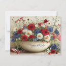 Recherche de 4 juillet heureux cartes postales Bleu rouge