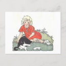 Recherche de fille de chat cartes postales Illustration