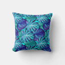 Recherche de feuille palmier coussins Bleu