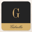 Recherche de noir or dessous de verres Initiales