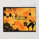 Recherche de chat noir halloween cartes postales Araignée