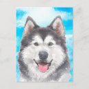 Recherche de husky cartes postales Aquarelle
