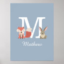 Recherche de forêt posters chambre enfant art Bleu