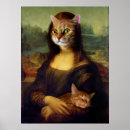 Recherche de drole chat posters Mona lisa