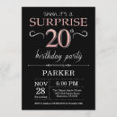 Recherche de rose gold and black invitations 20 ans
