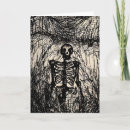 Recherche de squelette vintage vœux cartes Noir