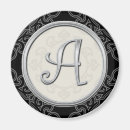 Recherche de initiales décorées magnets Monogramme
