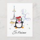 Recherche de pingouins cartes postales amour