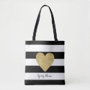 Recherche de coeur de rayure sacs Noir et blanc