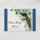 Recherche de paon vintage cartes visite Bleu