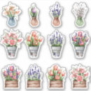 Recherche de pot de fleurs autocollants Vintage