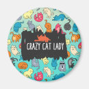 Recherche de fou magnets Dame de chat fou