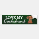Recherche de dachshund voiture autocollants J'aime mon dachshund