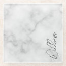 Recherche de marbre blanc moderne dessous de verres Monogramme