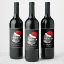 Recherche de santa bouteilles vin étiquettes Chapeau de santa rouge