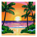 Recherche de aquarelle coucher soleil posters Palmiers