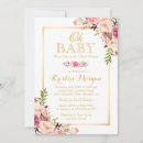 Recherche de gold frame baby shower invitations Élégant