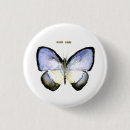 Recherche de papillons bleus badges Aquarelle
