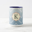 Recherche de zigzag bleu tasses Monogramme