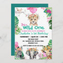 Recherche de pink 1ans anniversaire invitations Jungle