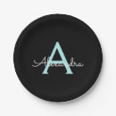 Recherche de turquoise assiettes en papier Noir