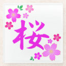 Recherche de kanji dessous de verres Fleurs de cerisier