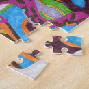 Recherche de motif psychédélique puzzles Vert