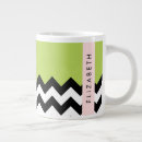 Recherche de zigzag noir et blanc tasses Monogramme