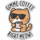 Recherche de mignon de chat autocollants Amoureux du café