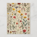 Recherche de fleur pressée cartes postales Vintage