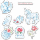 Recherche de licorne rouge autocollants Bleu