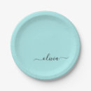 Recherche de turquoise assiettes en papier Monogramme