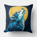 Recherche de loup bleu coussins Nuit