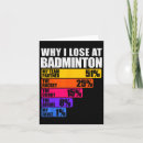 Recherche de humour de badminton vœux cartes Sports
