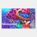 Recherche de poissons abstraits autocollants Bleu