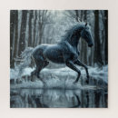 Recherche de cheval noir puzzles Faune