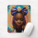 Recherche de femme africaine tapis souris Bleu