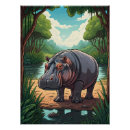 Recherche de hippopotames posters Rivière