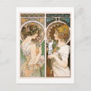 Recherche de plumes cartes postales Mucha