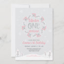 Recherche de premier de fille anniversaire invitations Hiver onederland