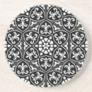 Recherche de motif noir et blanc dessous de verres Élégant