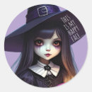 Recherche de sorcière mignonne autocollants Jeune fille