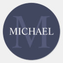 Recherche de bleu marine blanc autocollants Monogramme