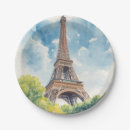 Recherche de tour eiffel assiettes Aquarelle
