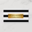 Recherche de rayures noires et blanches cartes visite Chic