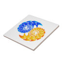 Recherche de yin yang carreaux Bleu