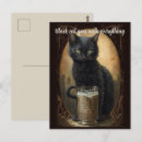 Recherche de illustration de chat noir cartes postales Vintage