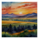 Recherche de de coucher du soleil posters Aquarelle